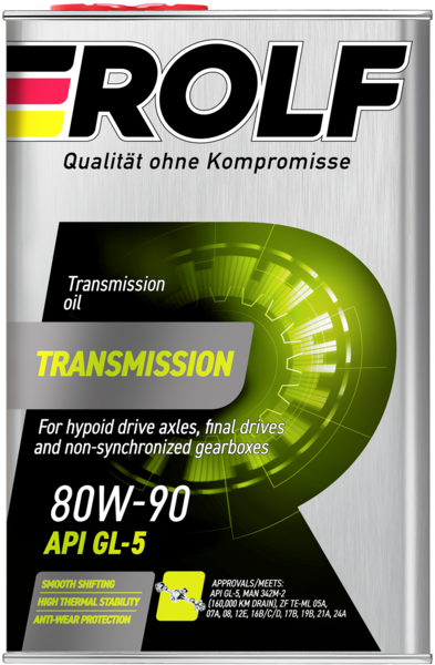 Масло трансмиссионное минеральное Rolf Transmission SAE 80W-90 API GL-5 4л (металл)