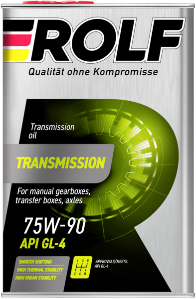 Масло трансмиссионное полусинтетическое Rolf Transmission SAE 75W-90 API GL-4 4л (металл)