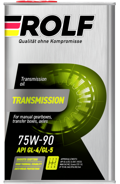 Масло трансмиссионное синтетическое Rolf Transmission SAE 75W-90 API GL-4/GL-5 1л (металл)