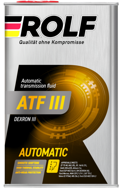Жидкость для автоматических трансмиссий Rolf ATF III 1л (металл)