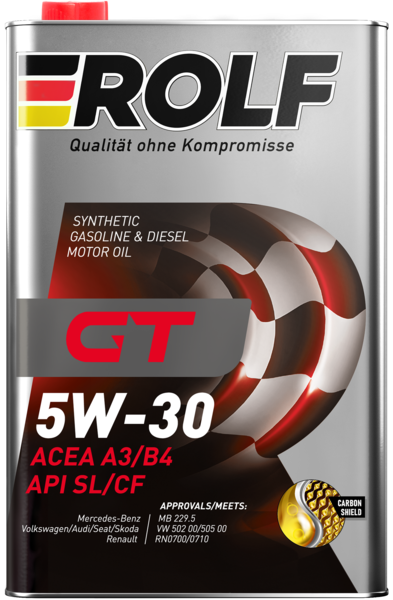 Масло моторное синтетическое Rolf GT SAE 5W-30 ACEA A3/B4 API SL/CF 1л (металл)