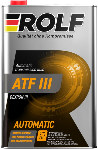 Жидкость для автоматических трансмиссий Rolf ATF III 1л (металл)