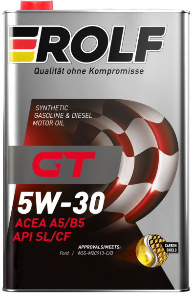 Масло моторное синтетическое Rolf GT SAE 5W-30 ACEA A5/B5 API SL/CF 1л (металл)