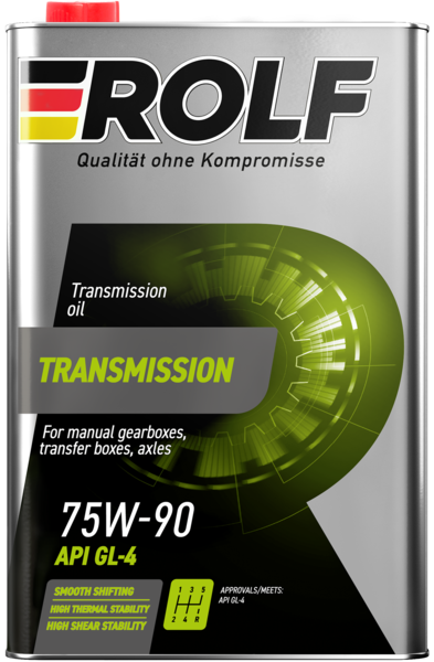 Масло трансмиссионное полусинтетическое Rolf Transmission SAE 75W-90 API GL-4 1л (металл)