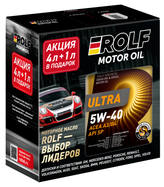 АКЦИЯ Rolf Ultra 5W-40 A3/B4 SP