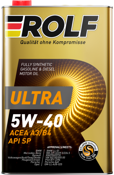 Масло моторное синтетическое Rolf Ultra SAE 5W-40 ACEA A3/B4 API SP 1л (металл)