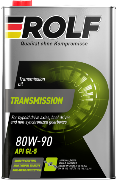 Масло трансмиссионное минеральное Rolf Transmission SAE 80W-90 API GL-5 1л (металл)