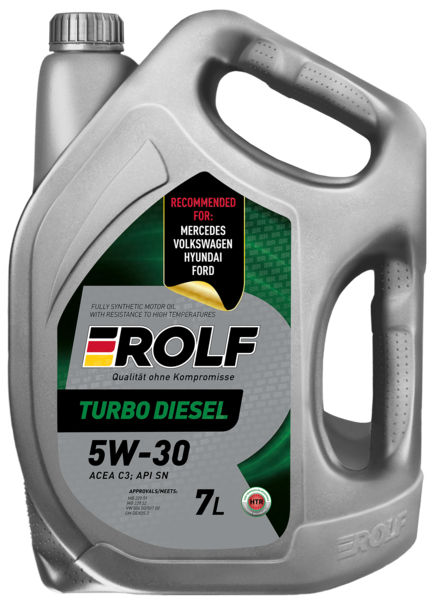 Масло моторное синтетическое Rolf Turbo Diesel SAE 5W-30 ACEA C3 API SN 7л