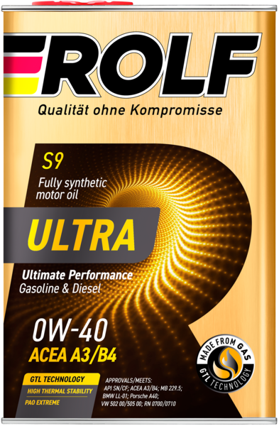 Масло моторное синтетическое Rolf Ultra SAE 0W-40 ACEA A3/B4 API SN/CF 4л (металл)