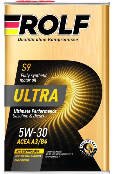 Масло моторное синтетическое Rolf Ultra SAE 5W-30 ACEA A3/B4 API SP 1л (металл)