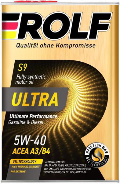 Масло моторное синтетическое Rolf Ultra SAE 5W-40 ACEA A3/B4 API SP 4л (металл)